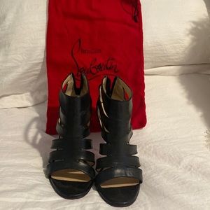 Black Leather Christian Louboutin heels